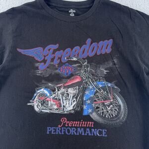 Freedom Machine Shirt Mens M Black Motorcycle Patriotic USA 1776 Graphic Tee